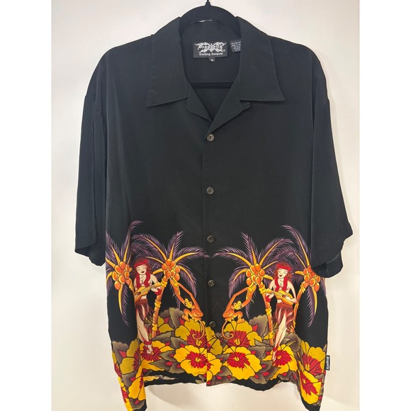 Dragonfly Clothing Company XL Hawaiian Rockabilly Pinup Camp Shirt - Picture 1 of 8